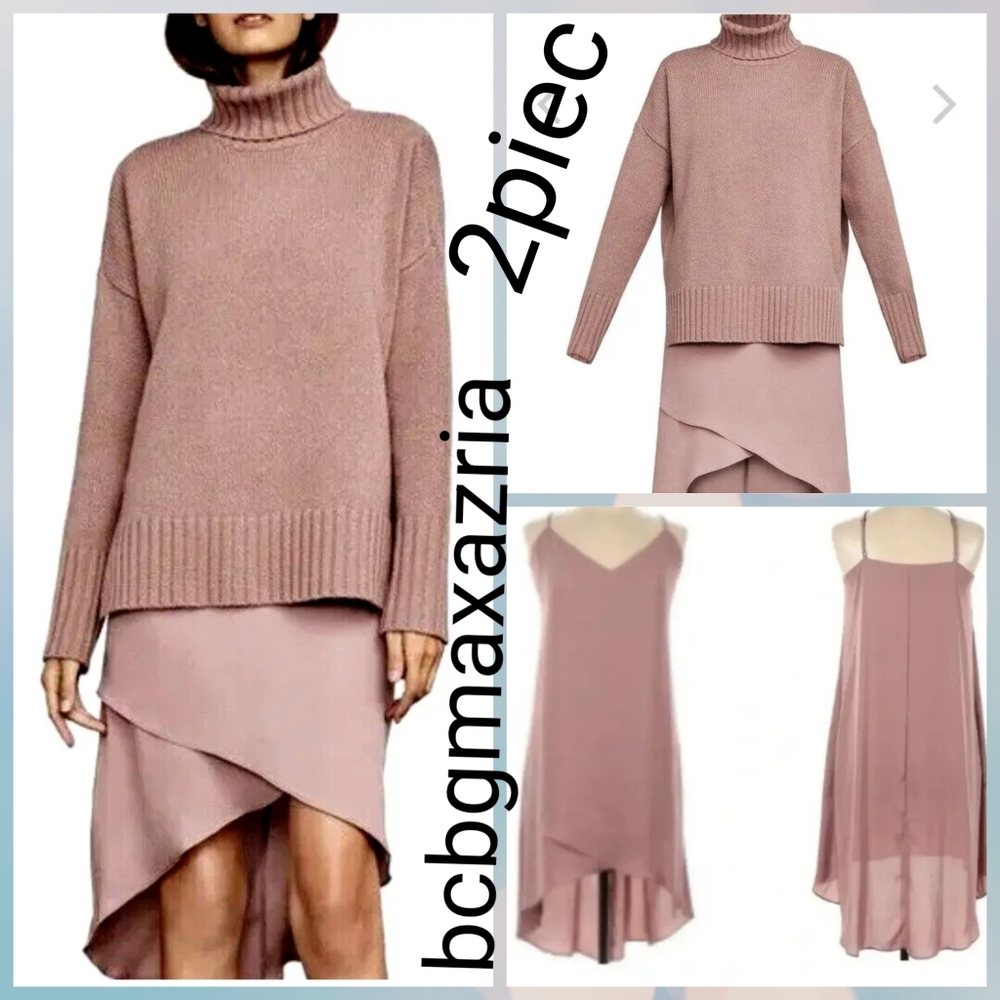 New 2 pieces  BCBG MaxAzria High Low Dress and Sweater.